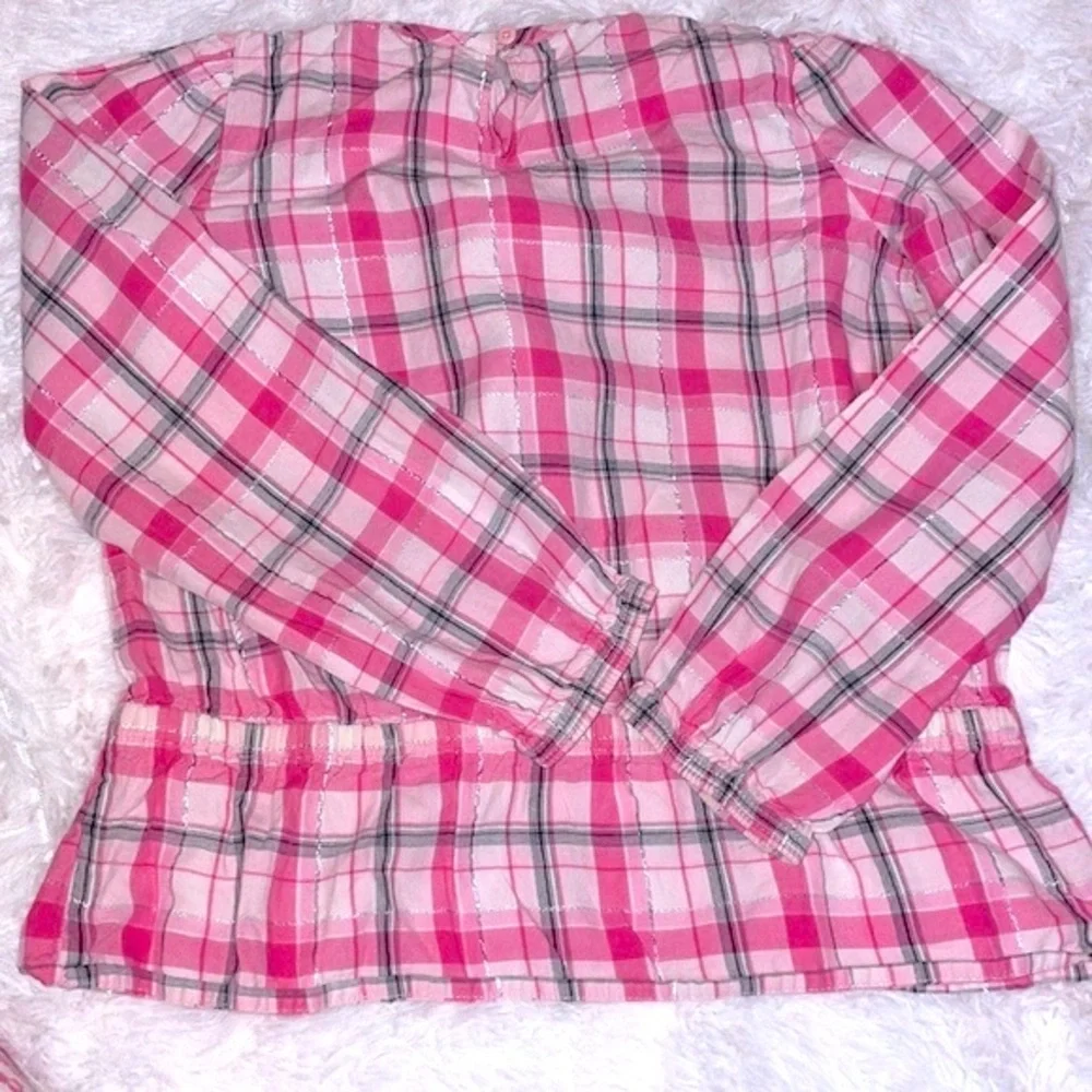 Gymboree Pink Striped Ruffle Blouse, Size 7